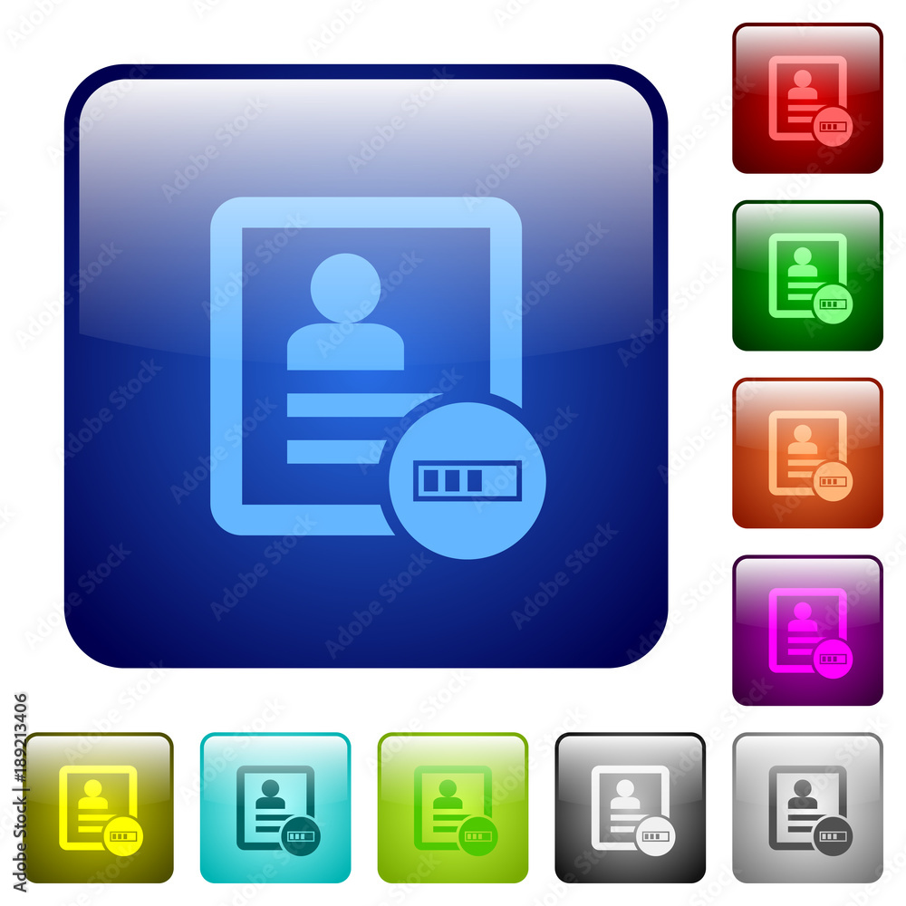 Poster Contact progressing color square buttons