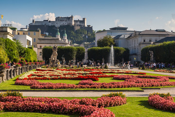Mirabell Palace with Sculpture and Garden in Salzburg