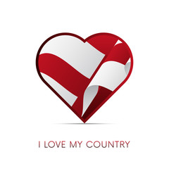 England flag in heart. I love my country. Sign. Vector illustration.