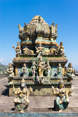 Fototapeta na wymiar Hindu Temple on the road to Nuwara Eliya in the highlands of Sri Lanka. Hinduism is one of the major religions in the island country