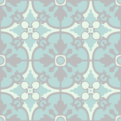 Portuguese tiles pattern. Vintage background. Vector seamless texture