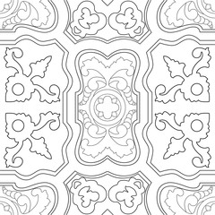 Portuguese tiles pattern. Vintage background. Vector seamless texture