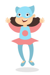 Isolated superhero girl.