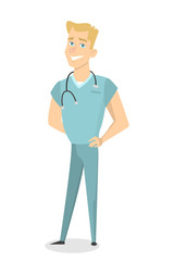 Fototapeta premium Isolated male doctor.