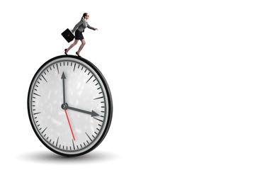 Businesswoman in time management concept