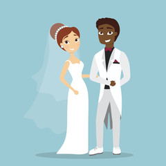 Iolated wedding couple.