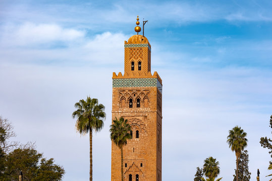 Amazing view of Koutoubia Mosque in Marrakech in Morocco