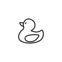 Duck icon in line style