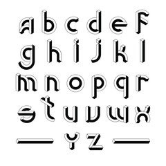 Cube Block 3D Font ABC. Impossible Geometric line Alphabet letters vector