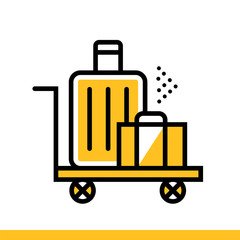 Outline icon Luggage. Hotel services. Suitable for print, website and presentation