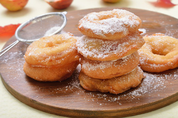 Donuts with powdered sugar