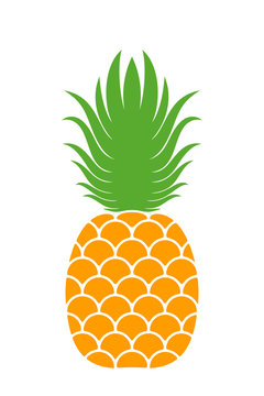 Pineapple logo. Icon. Isolated pineapple on white background