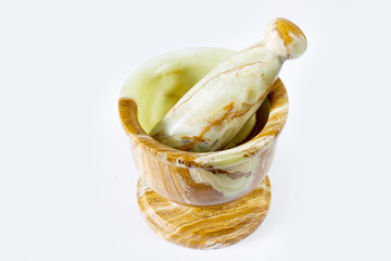 Mortar and pestle isolated on white background
