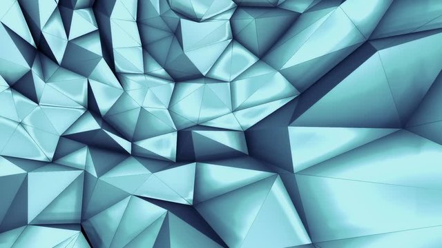 Abstract 3D render background. Polygonal geometric surface. Nice concept with enough space for integrating titles or logos. Triangular crystalline background animation. HD Stock footage clip.