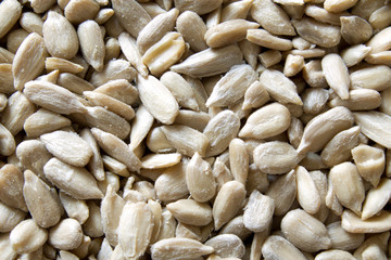Peeled sunflower seeds background