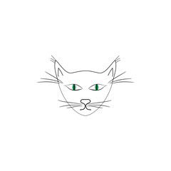 Head cat sign on white background