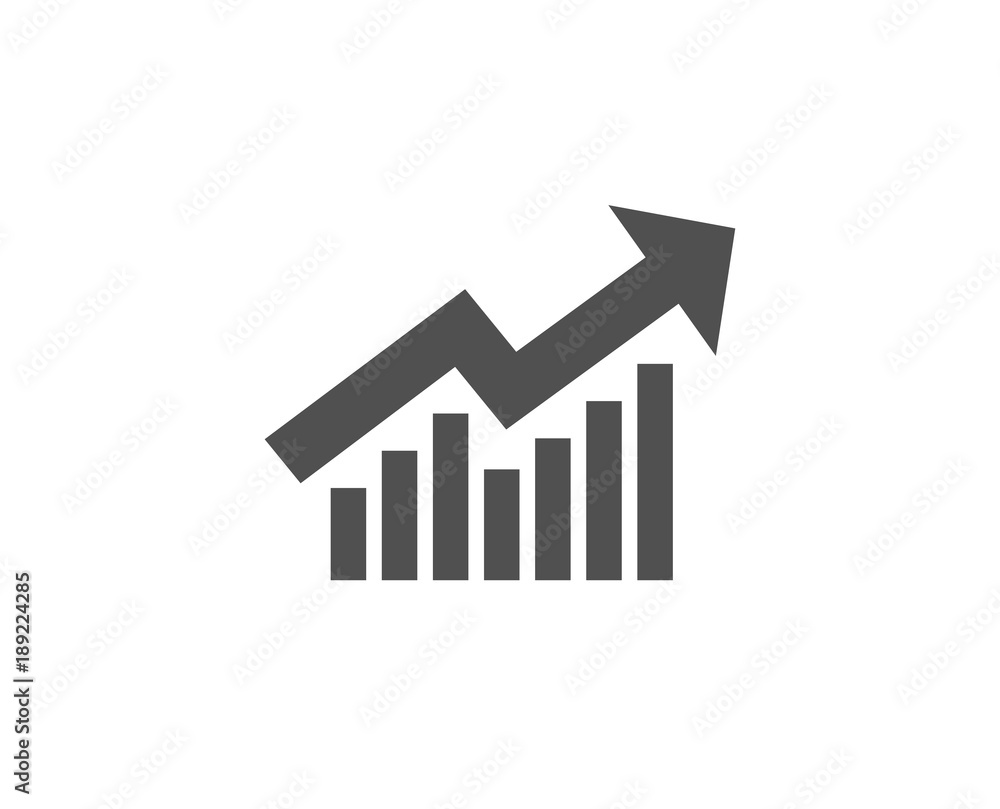 Poster chart simple icon. report graph or sales growth sign. analysis and statistics data symbol. quality d