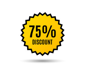 75% Discount. Sale offer price sign. Special offer symbol. Star button. Graphic design element. Vector