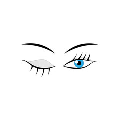 Eyes woman cartoon sign