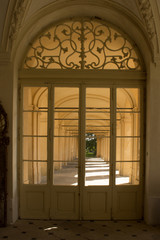 View through entrance door to the arcade corridor