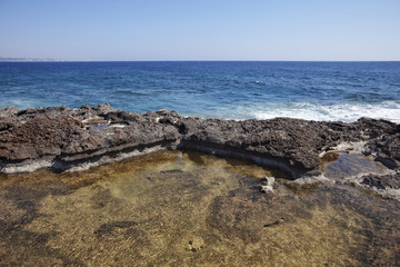 Cyprus, Paphos. Coastline of mediterranean sea