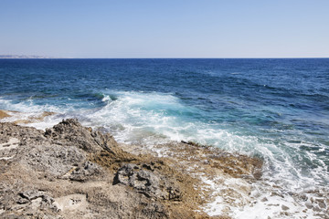 Fototapeta na wymiar Cyprus, Paphos. Coastline of mediterranean sea