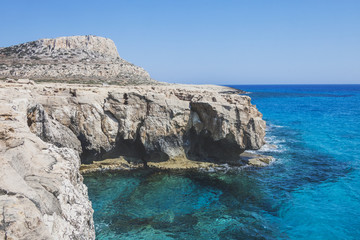Fototapeta premium Mediterranean sea landscape. Cavo Greco, Cyprus.