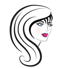Beautiful woman hair salon vector