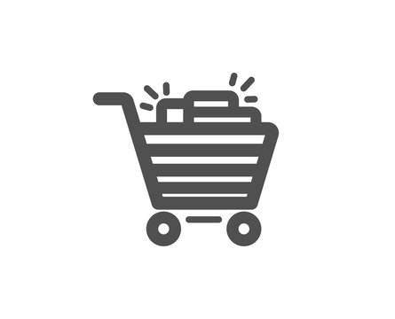 Shopping cart simple icon. Sale Marketing symbol. Special offer sign. Quality design elements. Classic style. Vector