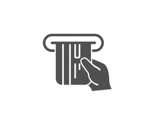 Credit card simple icon. Hold Banking Payment card sign. ATM service symbol. Quality design elements. Classic style. Vector