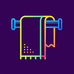 Outline icon Bathroom towel. Hotel services. Material design icon suitable for print, website and presentation