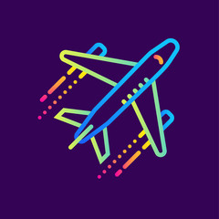 Outline icon Airplane. Hotel services. Material design icon suitable for print, website and presentation