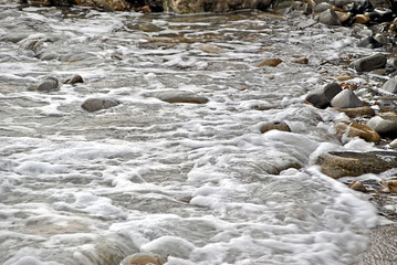stoney beach in winter