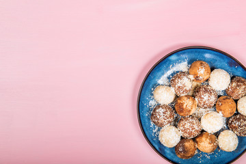 Various Homemade Raw Vegan Truffles or Energy Balls