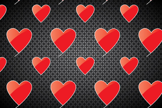 Valentines Day background. Heart shapes isolated on transparent background. Love concept. Vector template.