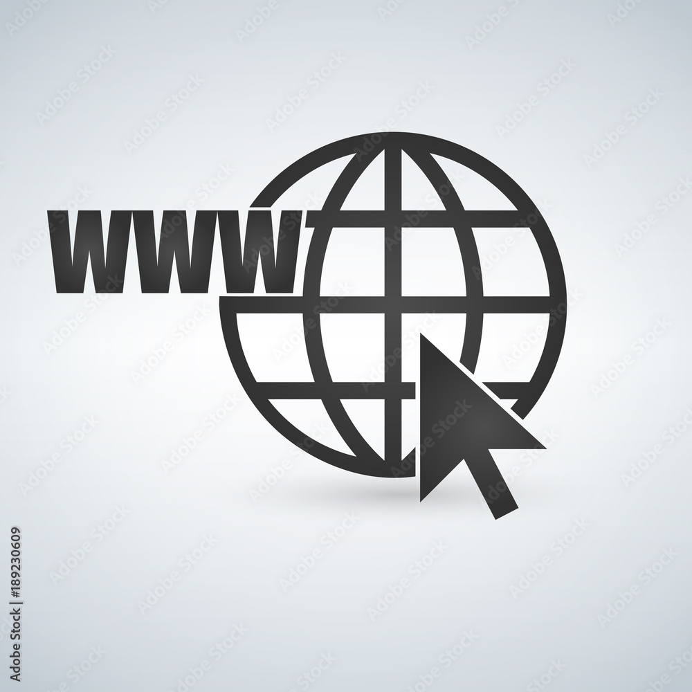 Aufkleber click to go to online website or internet flat vector icon for apps and websites