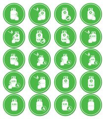 Fototapeta na wymiar Set of camping stove and gas bottle icons