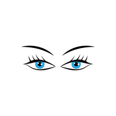 Eyes woman cartoon sign