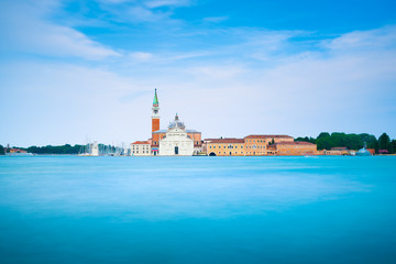 Venice lagoon, San Giorgio church. Italy. Long exposure