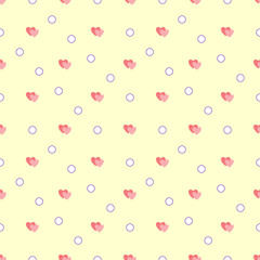 Heart and polka seamless pattern