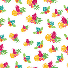 Hand drawn tropic seamless pattern