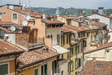 Dächer in Verona, Italien