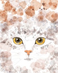 Watercolour cat eyes