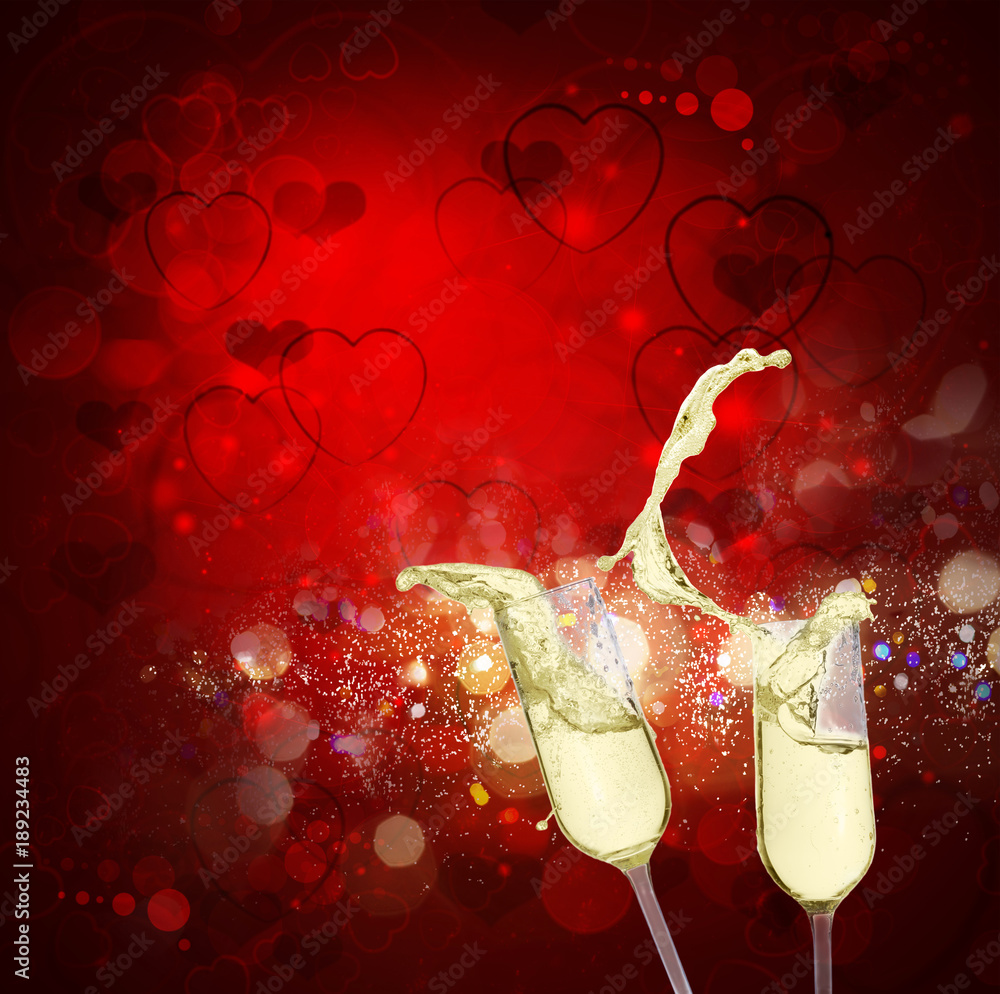 Wall mural Two champagne glasses