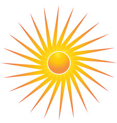 Hot blazing sun, vector symbol