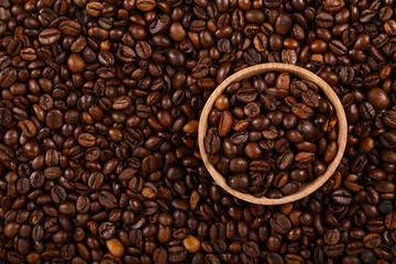 Coffee beans, Grains of coffee background, texture