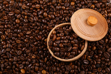 Coffee beans, Grains of coffee background, texture