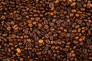 Fototapeta premium Coffee beans, Grains of coffee background, texture