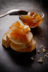 French bread with jam