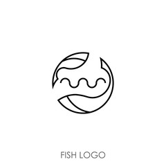 Zodiac sign Pisces. Pisces vector logo